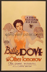 8c464 OTHER TOMORROW WC '30 cool art of sexy Billie Dove between Kenneth Thomson & Grant Withers!