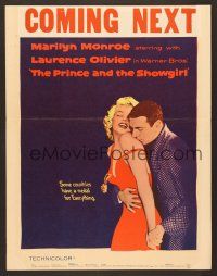 8c472 PRINCE & THE SHOWGIRL WC '57 Laurence Olivier nuzzles super sexy Marilyn Monroe's shoulder!