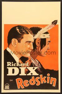 8c477 REDSKIN WC '29 great dual artwork image of Native American Indian Richard Dix & in suit!