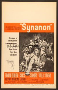 8c500 SYNANON WC '65 dope fiend Richard Conte, wild censored drug addiction artwork!