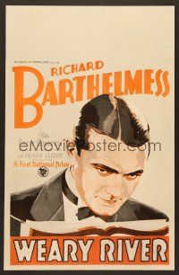 8c517 WEARY RIVER WC '29 cool intense artwork portrait of Richard Barthelmess in tuxedo!