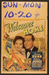 8c518 WELCOME HOME WC '35 art of James Dunn & Arline Judge inside bass drum in parade!