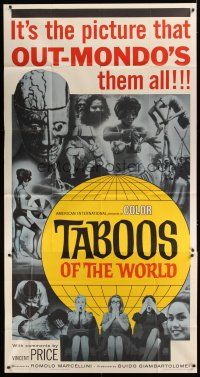 8d551 TABOOS OF THE WORLD 3sh '63 I Tabu, AIP, it's the picture that OUT-MONDO's them all!