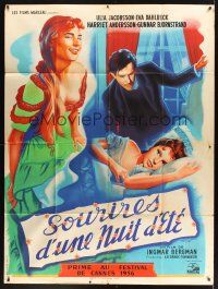 8p440 SMILES OF A SUMMER NIGHT French 1p '56 Ingmar Bergman's Sommarmattens Leende, Bonneaud art!