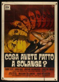 8p134 SCHOOL THAT COULDN'T SCREAM Italian 1p '72 cool horror art of victim by Sandro Symeoni!