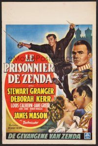 9h487 PRISONER OF ZENDA Belgian '52 Stewart Granger, pretty Deborah Kerr, Louis Calhern!