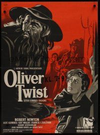 9h700 OLIVER TWIST Danish '48 Robert Newton as Bill Sykes, David Lean directed, Wenzel art!