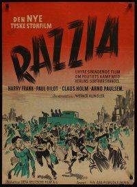 9h714 POLICE RAID Danish '48 Werner Klinger's Razzia, Lundvald art of riot!