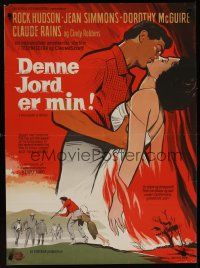 9h752 THIS EARTH IS MINE Danish '59 Rock Hudson, Jean Simmons, Dorothy McGuire, Stilling art!