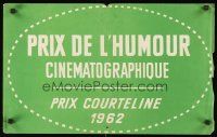 9h142 PRIX DE L'HUMOUR French 15x21 '62 cinetmatographique, comedy film festival!