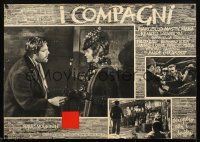 9h170 ORGANIZER Italian photobusta '64 Mario Monicelli's I compagni, Marcello Mastroianni w/beard!