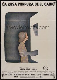 9h233 PURPLE ROSE OF CAIRO Spanish '85 Woody Allen, cool artwork by Jean-Michel Folon!