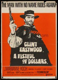 1k182 FISTFUL OF DOLLARS half double-bill British quad '69 Sergio Leone, Clint Eastwood action!