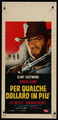 1k302 FOR A FEW DOLLARS MORE Italian locandina '65 Per qualche dollaro in piu, Clint Eastwood!