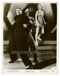 1m421 FORBIDDEN PLANET 8x10 still '56 Anne Francis watches Leslie Nielsen restrain Walter Pidgeon!