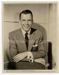 1m426 FRANK SINATRA 8x10.25 still '53 great waist-high smiling portrait wearing suit & tie!