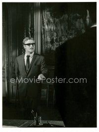 1m435 FUNERAL IN BERLIN 7x9.25 still '67 Michael Caine standing behind desk gesturing at man!