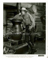 1m440 GARY COOPER 8x10 still '40 full-length leaning on wood stove from North West Mounted Police!