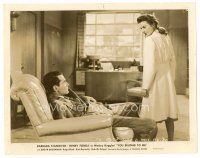 1m812 YOU BELONG TO ME 8x10 still '41 Barbara Stanwyck stares down at Henry Fonda in chair!