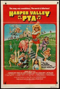 1w387 HARPER VALLEY PTA 1sh '78 Harvey Kurtzman & Will Elder art of sexy Barbara Eden!