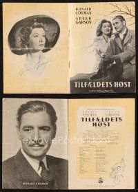 1y349 RANDOM HARVEST Danish program '47 different images of Ronald Colman & pretty Greer Garson!