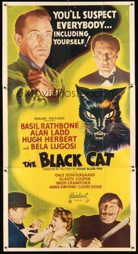 2f402 BLACK CAT 3sh R48 Bela Lugosi, Basil Rathbone, you'll suspect everybody including yourself!