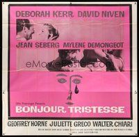 2f245 BONJOUR TRISTESSE 6sh '58 Deborah Kerr, Jean Seberg, David Niven, great Saul Bass art!