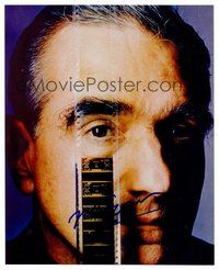 2m263 MARTIN SCORSESE signed color 8x10 REPRO still '00s c/u of the great director with film strip!