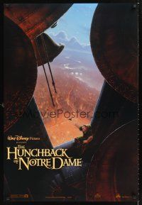 2y446 HUNCHBACK OF NOTRE DAME int'l DS 1sh '96 Walt Disney cartoon, cool bell tower art!