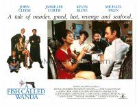 3h363 FISH CALLED WANDA LC '88 close up of Jamie Lee Curtis, Kevin Kline & Michael Palin!