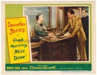 3h403 GOOD MORNING MISS DOVE LC #3 '55 Robert Stack & priest visit teacher Jennifer Jones!