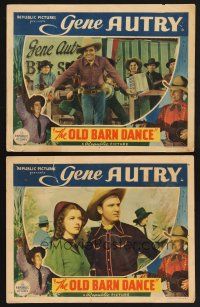 3p832 OLD BARN DANCE 2 LCs '38 great c/u of Gene Autry on stage & w/Helen Valkis!