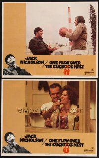 3p836 ONE FLEW OVER THE CUCKOO'S NEST 2 LCs '75 Jack Nicholson & Will Sampson, Milos Forman classic