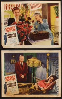 3p442 MONSIEUR VERDOUX 3 LCs '47 Charlie Chaplin as Bluebeard meets his match in Martha Raye!