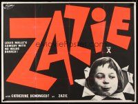 4a122 ZAZIE British quad '60 Louis Malle's Zazie dans le metro, image of cute Catherine Demongeot!