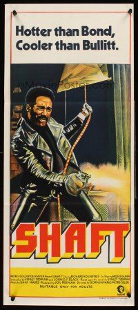 4b375 SHAFT Aust daybill '71 cool stone litho artwork of Richard Roundtree!