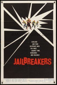 4g490 JAILBREAKERS 1sh '59 Robert Hutton & Mary Castle, AIP prison escape classic!