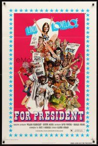 4g556 LINDA LOVELACE FOR PRESIDENT 1sh '75 Micky Dolenz, wacky sexy artwork!