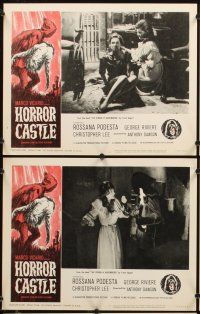 4m282 HORROR CASTLE 8 LCs '64 La Vergine di Norimberga, Christopher Lee, Rossana Podesta!