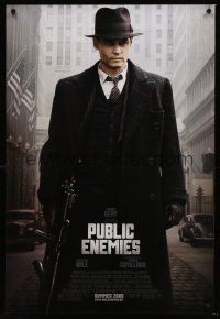 4t122 PUBLIC ENEMIES advance DS 1sh '09 cool image of Johnny Depp as John Dillinger!