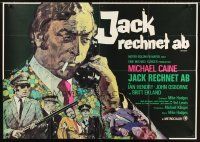 4y204 GET CARTER German 33x47 '71 great different Putzu artwork of Michael Caine & cast!