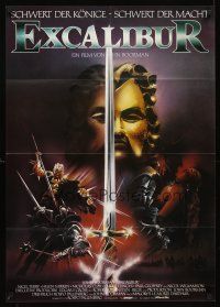 5g217 EXCALIBUR German '81 John Boorman directed, Peak art of Robert Addie as Mordred in mask!