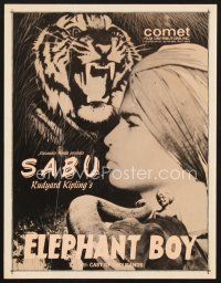 5m348 ELEPHANT BOY pressbook R50s Sabu in Rudyard Kipling's jungle story!