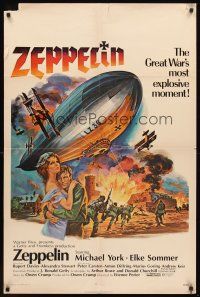 5p997 ZEPPELIN 1sh '71 Michael York, Elke Sommer, art of the great war's most explosive moment!