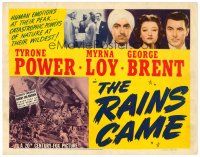 6b336 RAINS CAME TC R43 Myrna Loy, Tyrone Power wearing turban, George Brent