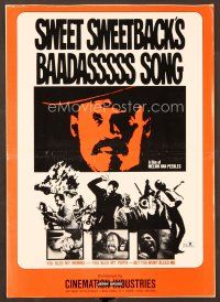 7a487 SWEET SWEETBACK'S BAADASSSSSS SONG pressbook '71 first blaxploitation, even before Shaft!