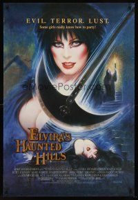 7c171 ELVIRA'S HAUNTED HILLS 1sh '01 great Olivia art of sexy Cassandra Peterson in peril!