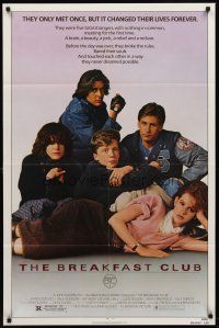 7g121 BREAKFAST CLUB 1sh '85 John Hughes, Emilio Estevez, Molly Ringwald, Judd Nelson, classic!