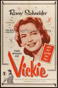 7g808 STORY OF VICKIE 1sh '58 romance of a teen-age princess Romy Schneider!