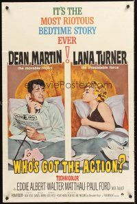 7g959 WHO'S GOT THE ACTION 1sh '62 Daniel Mann directed, Dean Martin & irresistible Lana Turner!